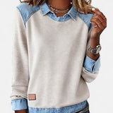 Fine-knit long-sleeve sweater with clean lines, front view