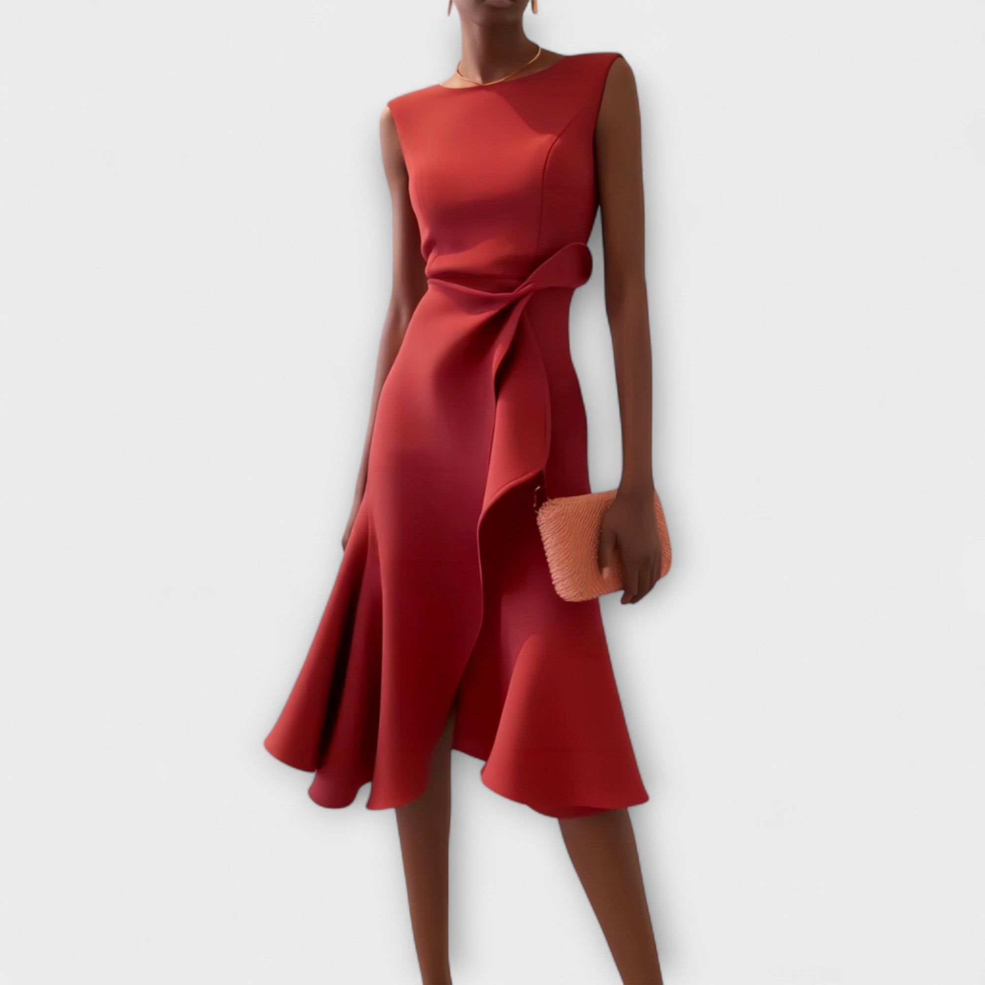 Ava | Draped Asymmetric Midi Dress
