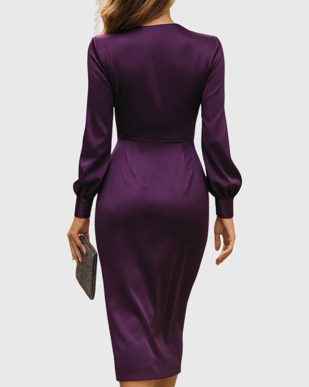 Cassia | Plum Satin Wrap Dress