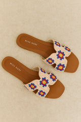 Hester | Crochet Floral Flat Sandals