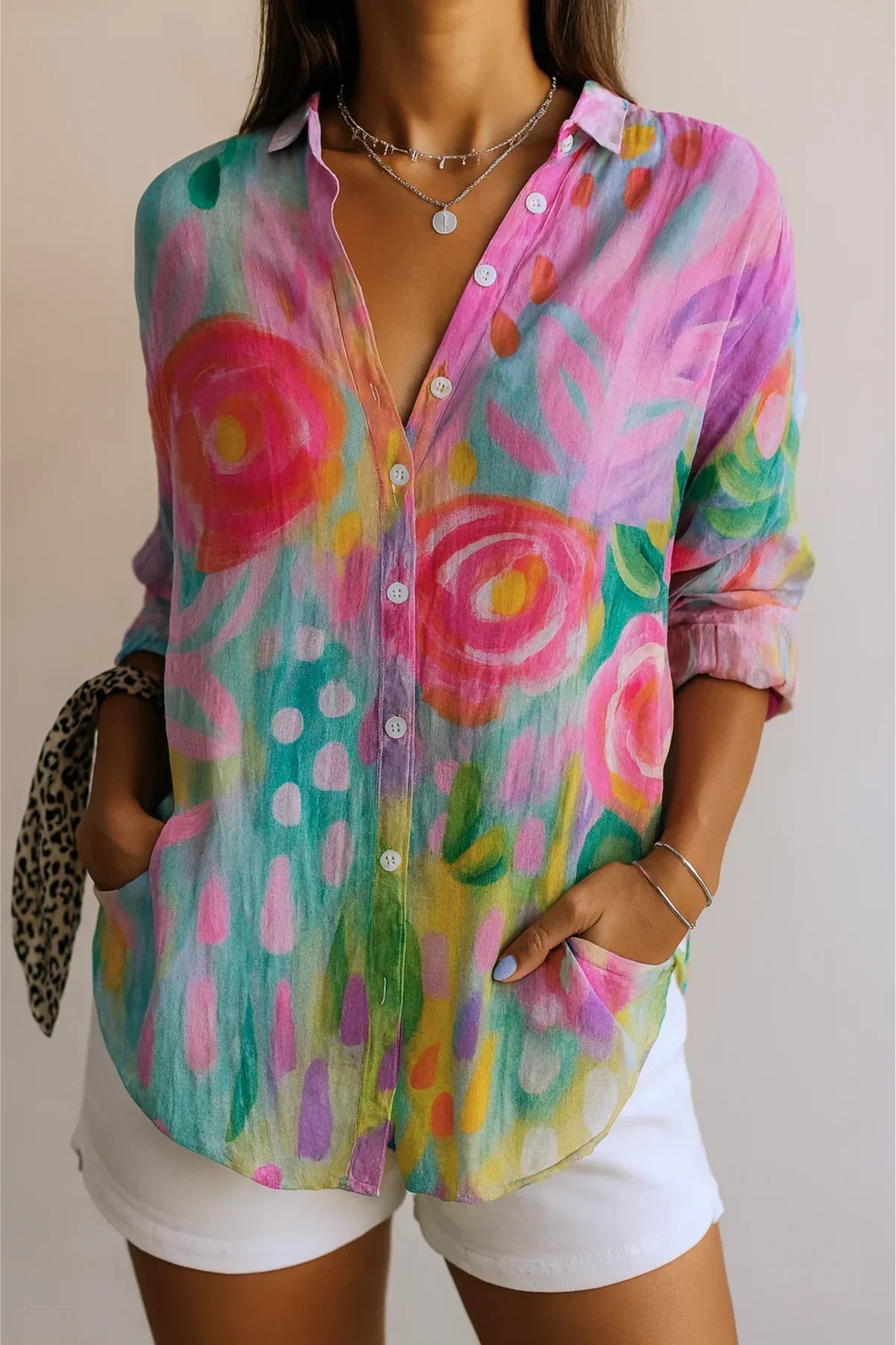 Astra | Colourful Pattern Blouse