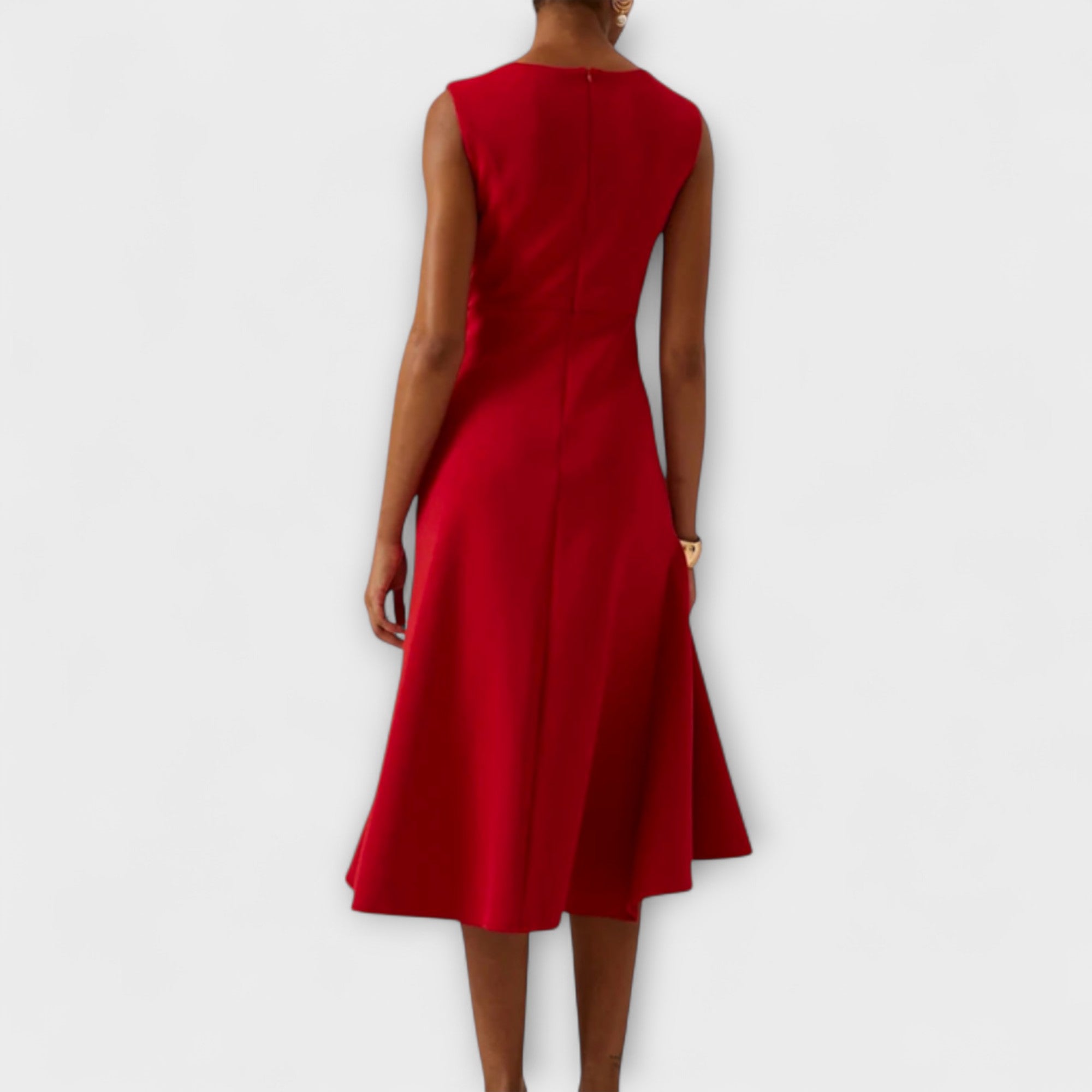 Ava | Draped Asymmetric Midi Dress