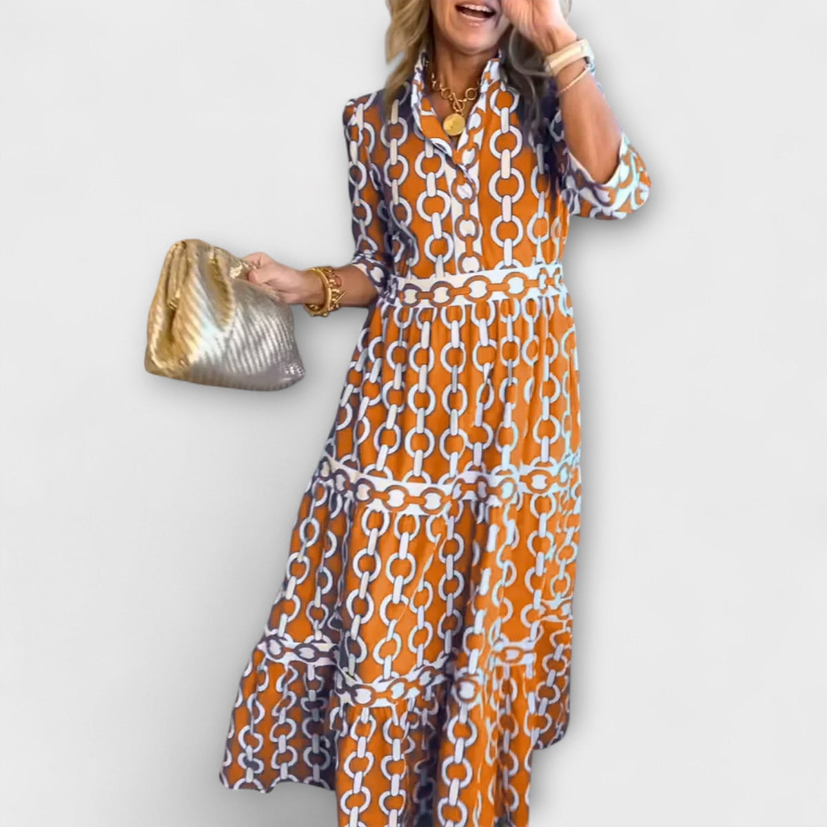 Wenke | Collared Tiered Shirt Dress