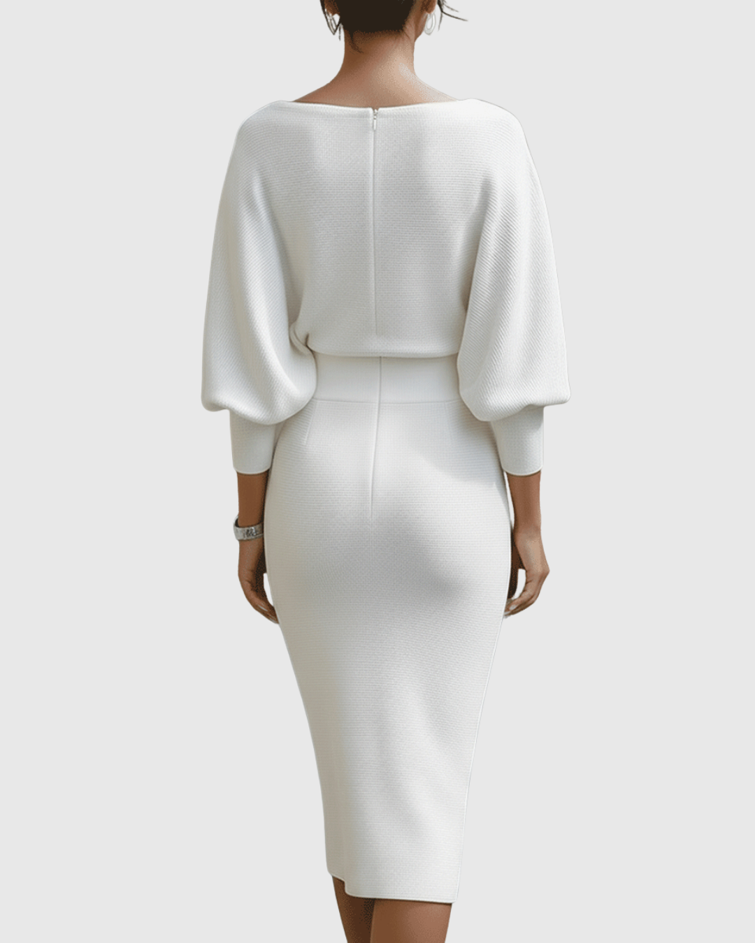 Noemi | Draped Batwing Midi Dress