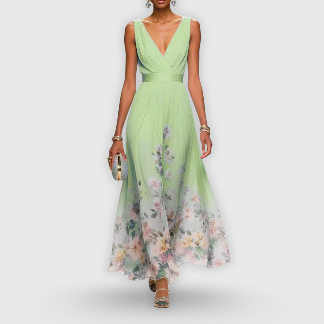Ellenore | Floral V-Neck Maxi Dress
