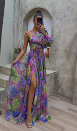 Marguerite | One-Shoulder Floral Maxi Dress