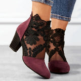 Block-heel ankle boots, side view