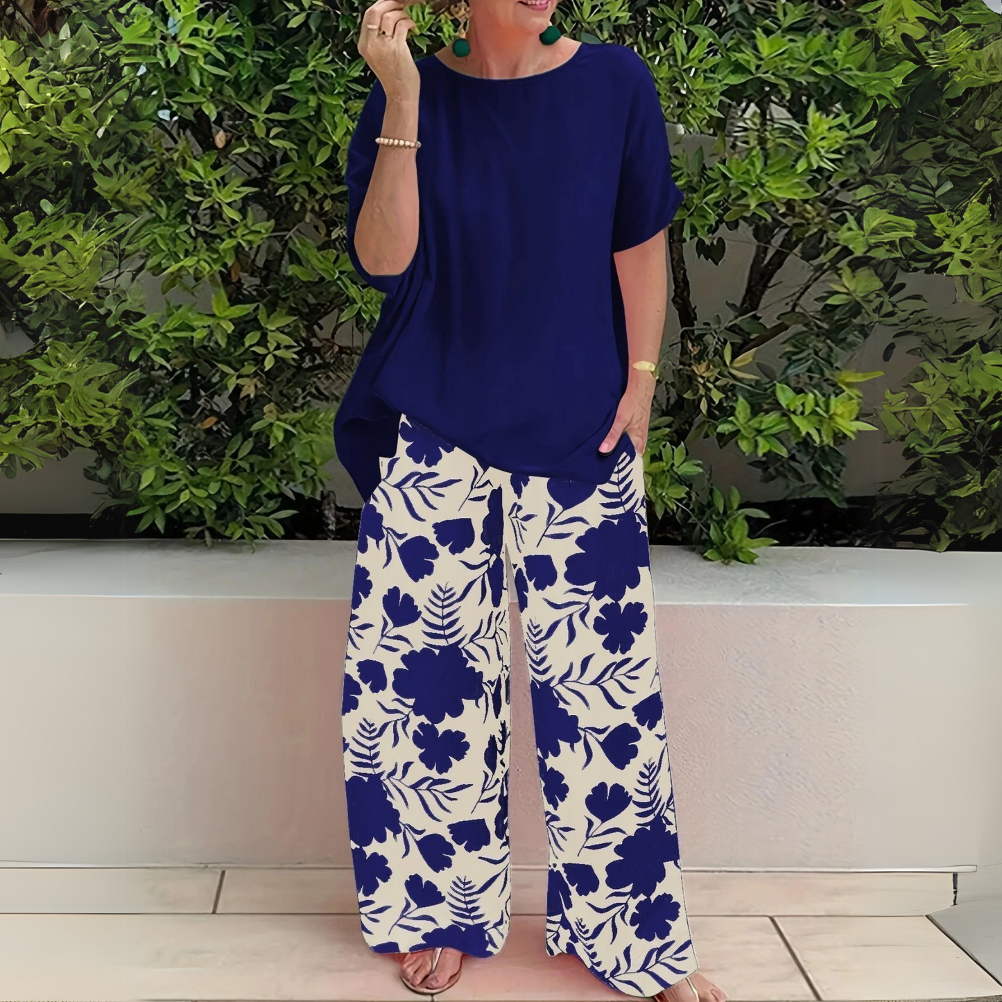 Marina | Printed Wide-Leg Trouser Set