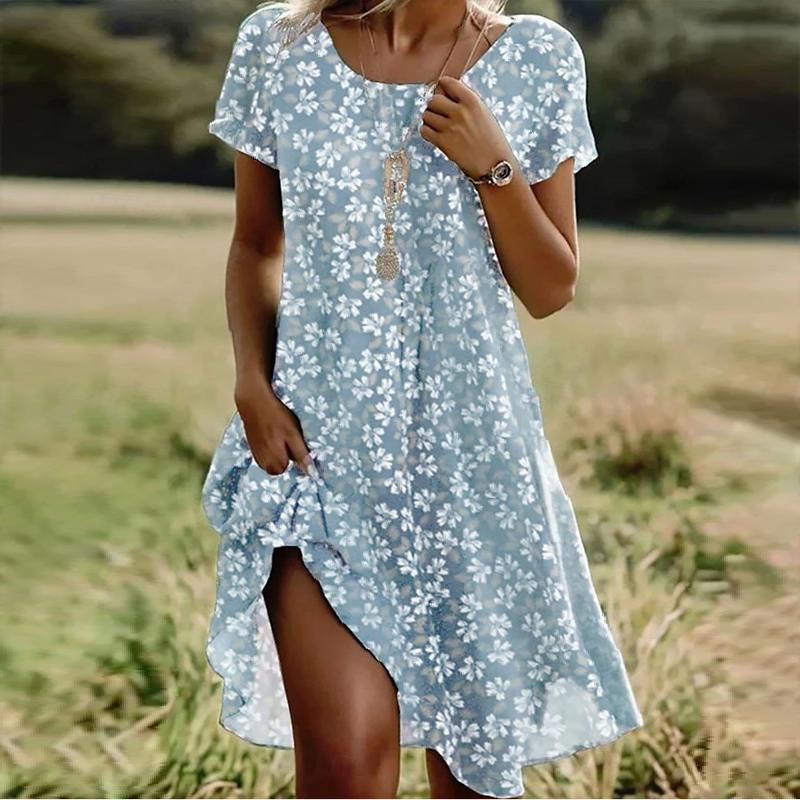 Grace | Retro Floral Print Summer Dress