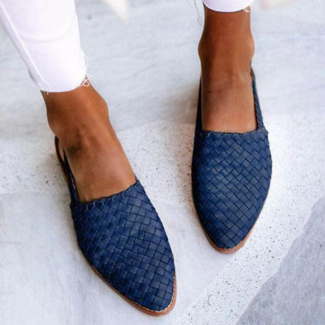 Harriet | Woven Slingback Loafers