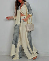 Noelle | Printed Collared Trouser Set