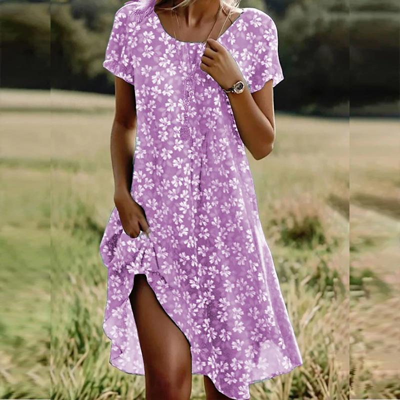 Grace | Retro Floral Print Summer Dress