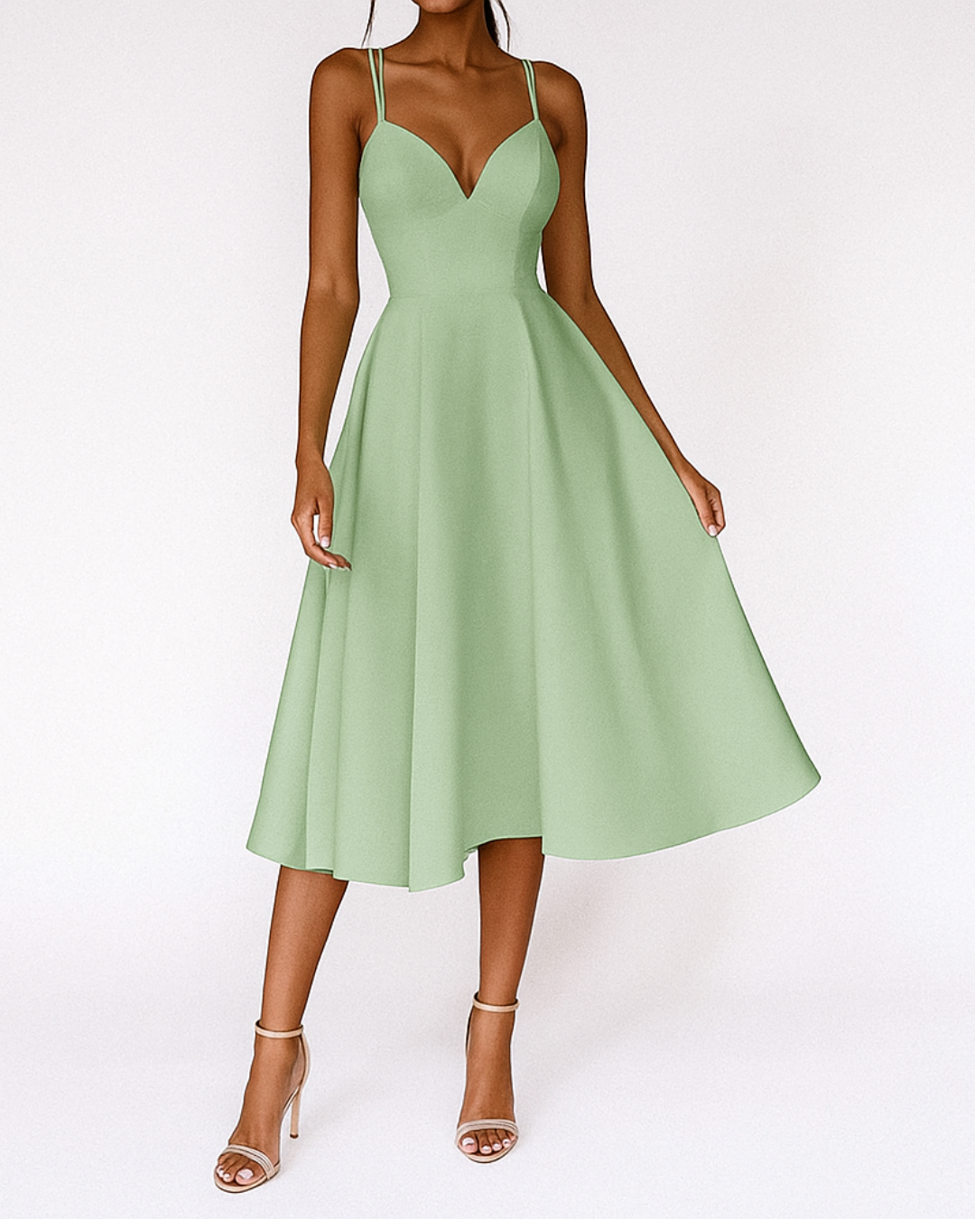Honorine | Strappy V-Neck Midi Dress