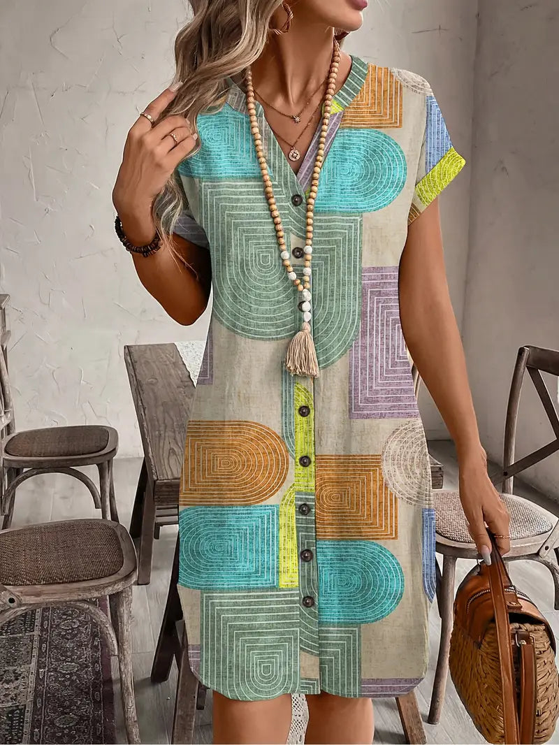 Ayla | Elegant Geometric Dress