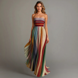 Odalys | Strapless Pleated Maxi Dress