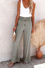 Faye | High-Waisted Smocked Pants
