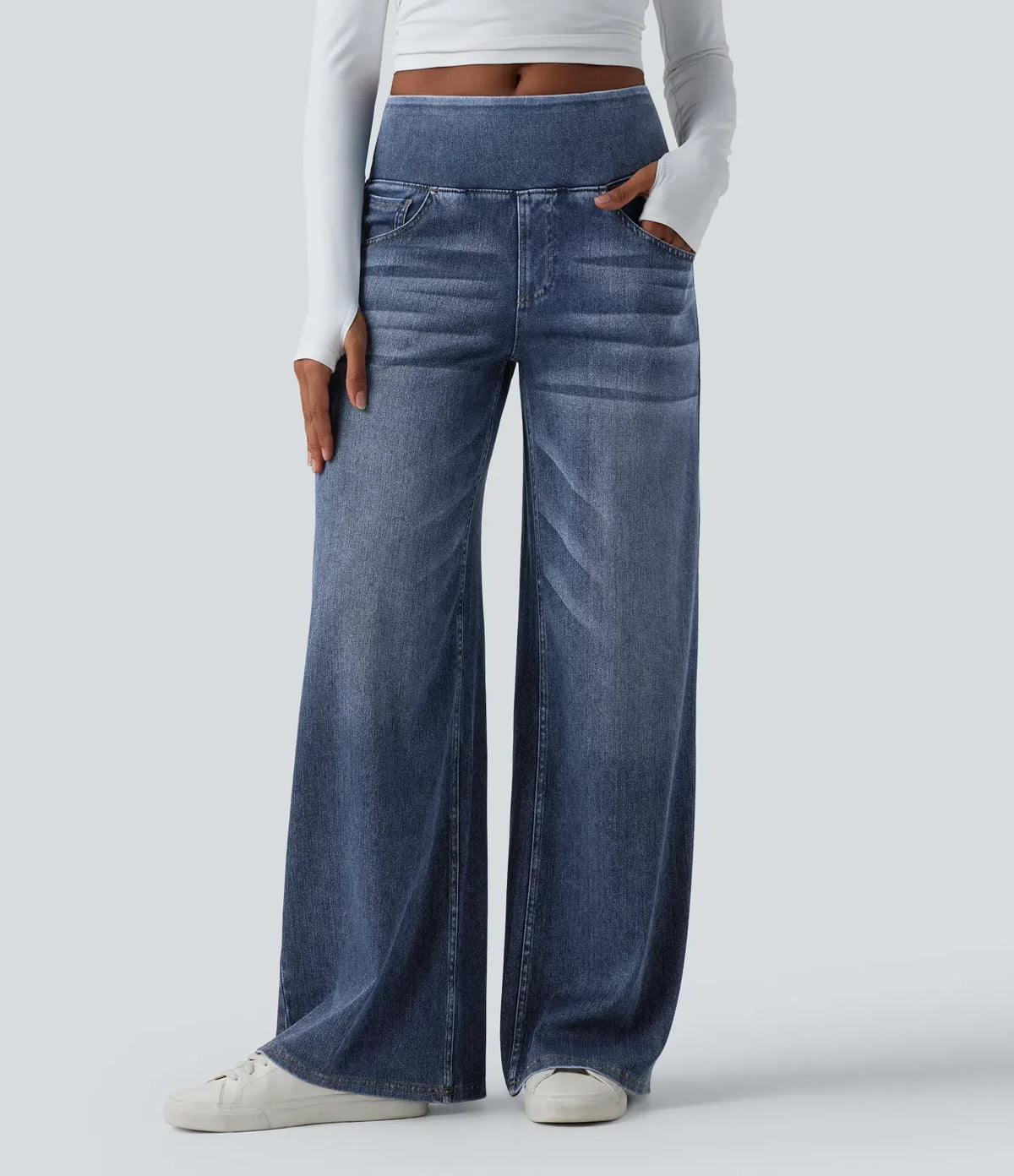 Petronella | Draped Wide-Leg Baggy Jeans