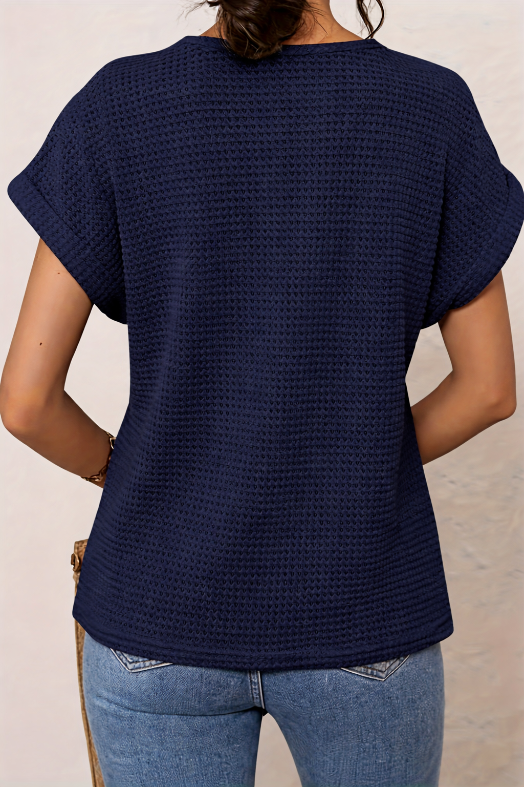 Hanne | Lace-Trim Round-Neck Top