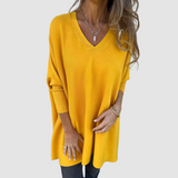 Relaxed V-neck sweater, front view