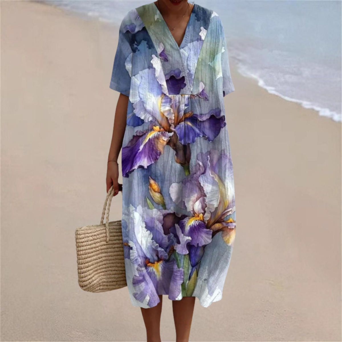 Hazel™ | Soft Iris Bloom Summer Dress