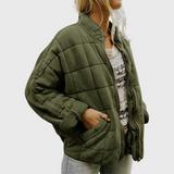 Quilted oversized jacket, front view