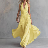 Oralie | Open-Back Halter Evening Maxi Dress