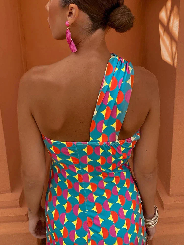 Lily | Colorful Asymmetrical Maxi Dress