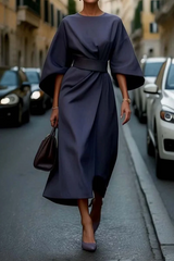 Henriette | Elegant Flowing Lantern Sleeve Dress