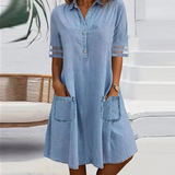 Laura | Denim Mini Dress with Pockets