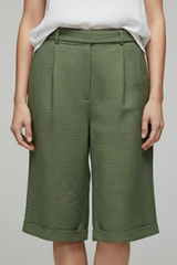 Hannah | High Waist Cuffed Shorts