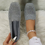 Perforated knit slip-on loafers with a rounded toe