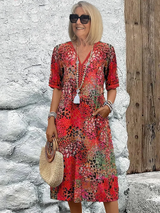 Mira | Colourful Printed Midi Dress