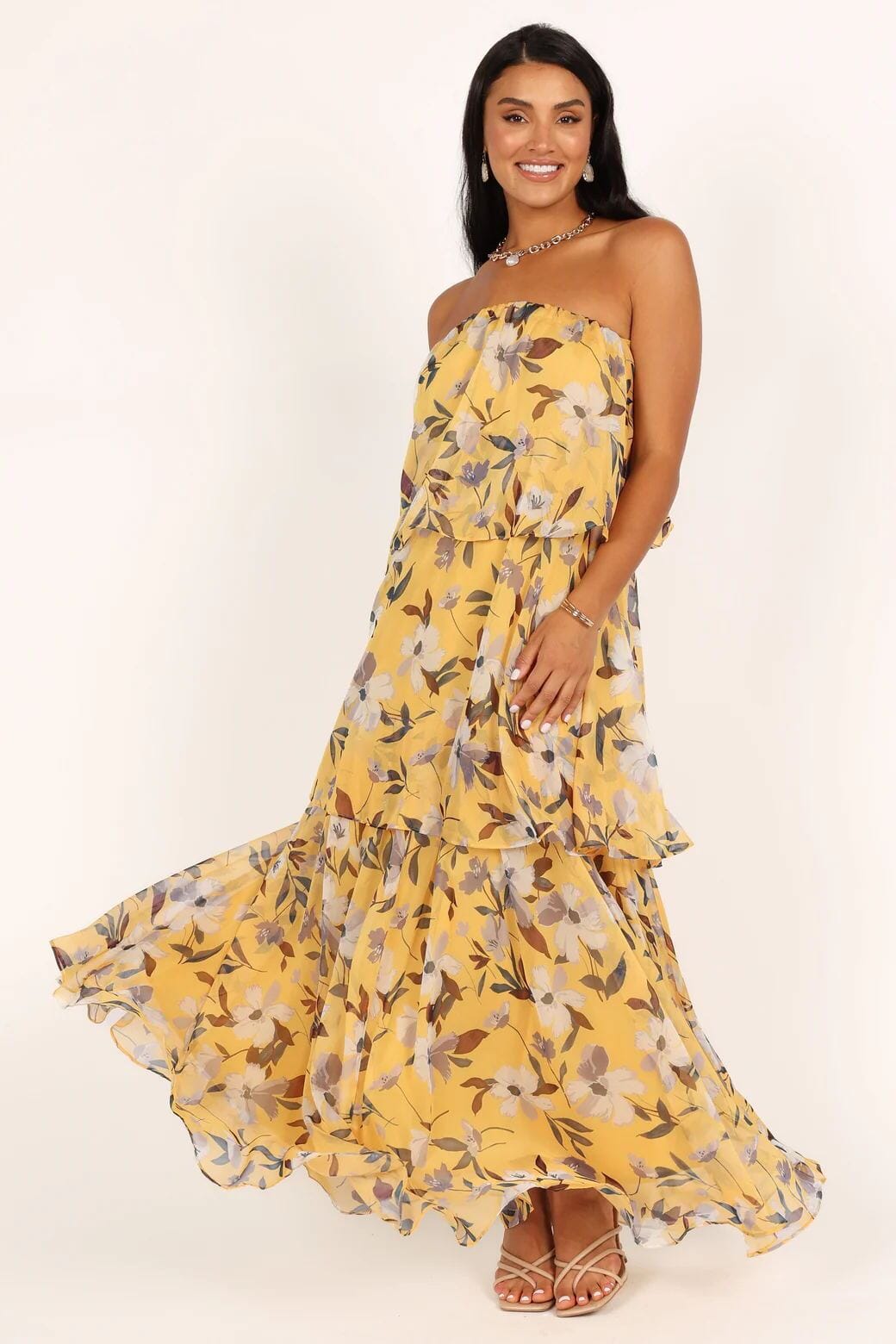 Elsie | Layered Strapless Maxi Dress
