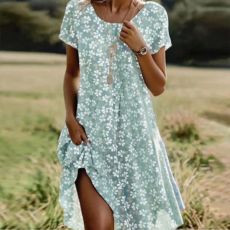 Grace | Retro Floral Print Summer Dress