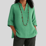 Relaxed V-neck tunic, front view