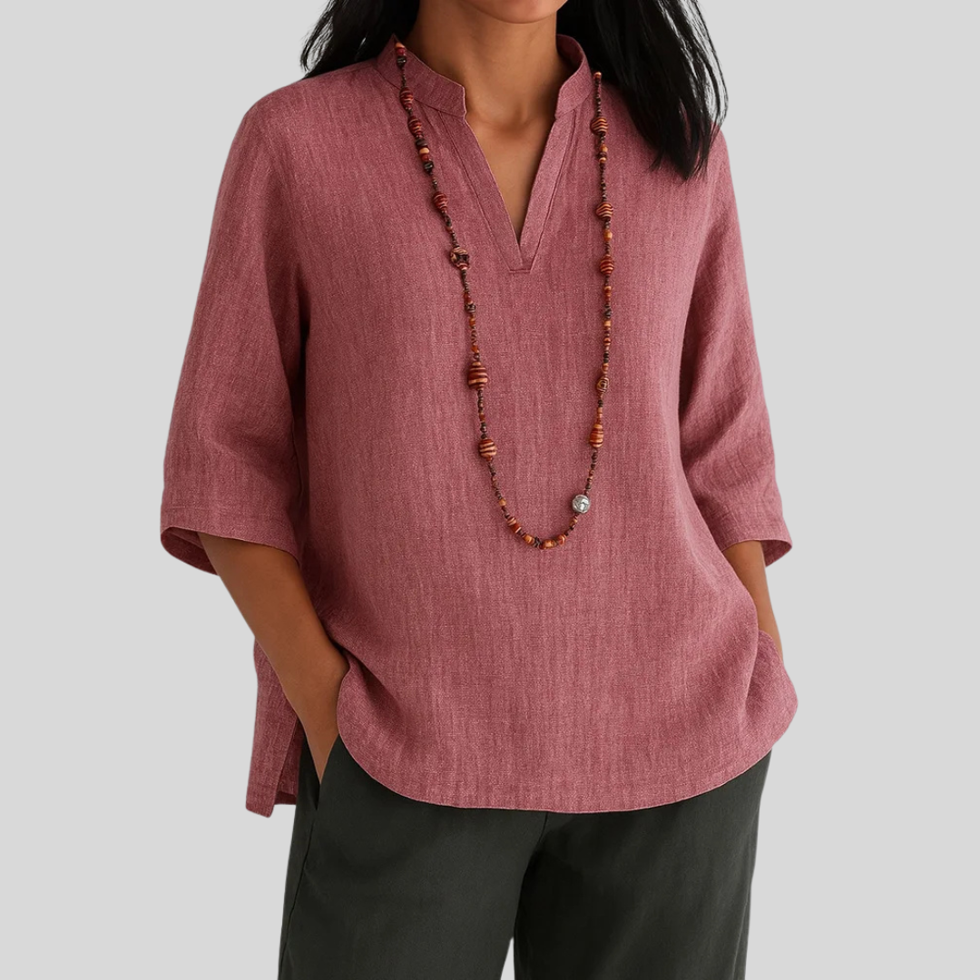 Relaxed tunic shown across the colour range