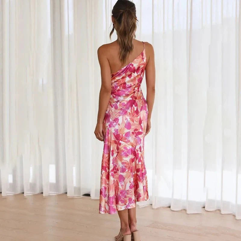 Flora | Asymmetrical Floral Midi Dress
