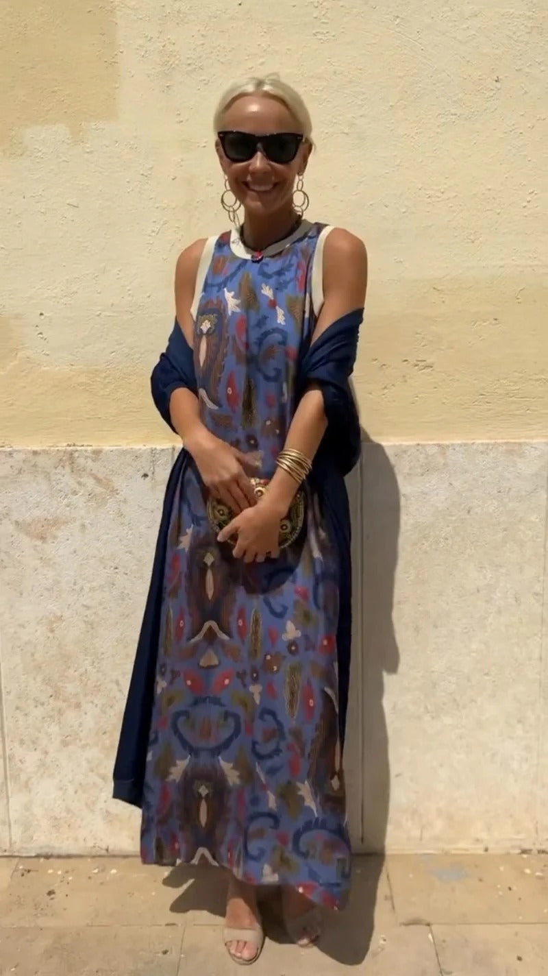 Kira | Elegant Blue Moon Dress With Stole