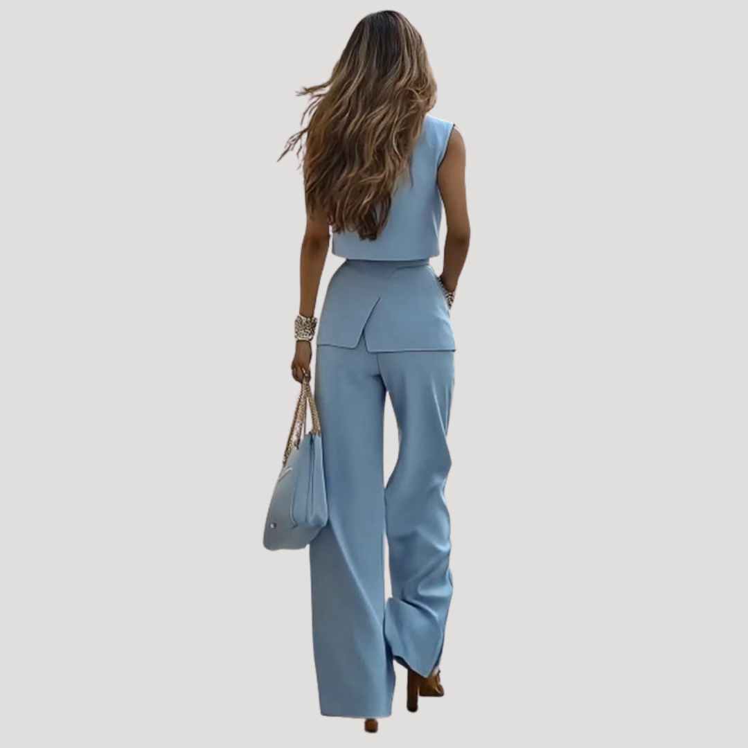 Junia | Sleeveless Vest & Wide-Leg Pants Set