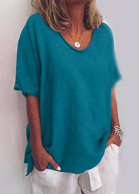 Relaxed blouse photographed at an angle