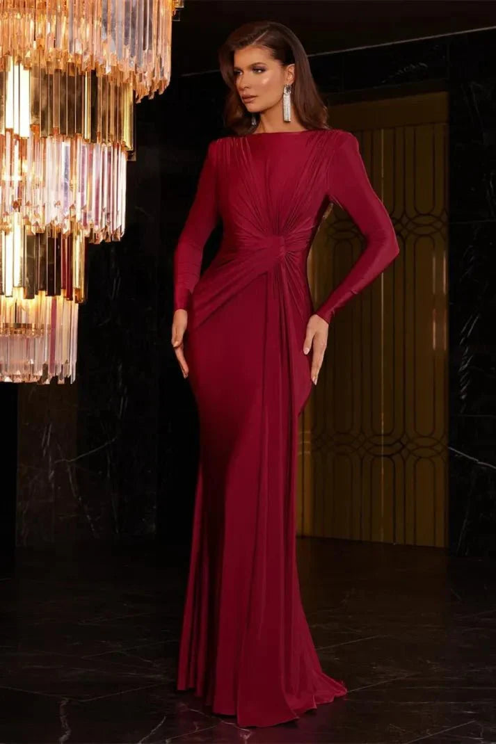 Michaela | Stylish Long Sleeve Twist Front Maxi Dress