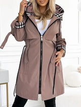 Waterproof hooded zip coat, front view