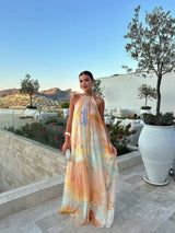 Rosalinde | Open-Back Printed Maxi Dress