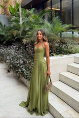 Eudora | Pleated Corset Maxi Dress