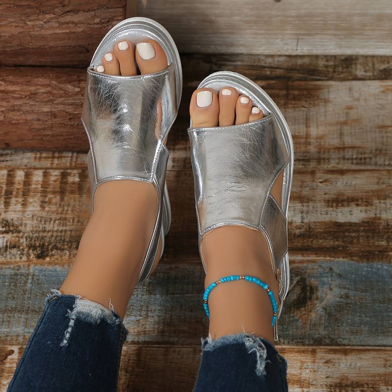 Giselle | Metallic Platform Sandals