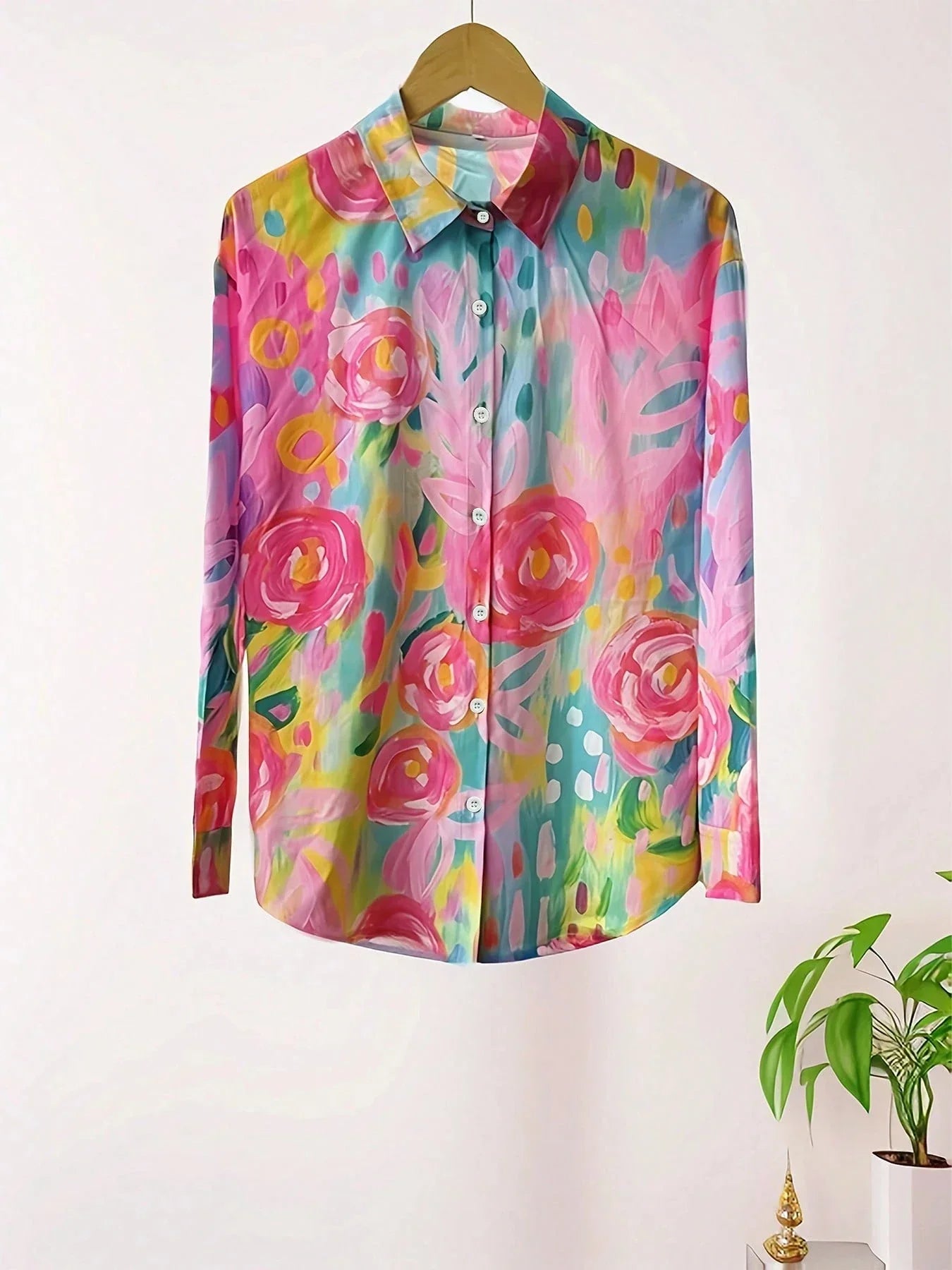 Milla | Painterly Floral Button-Down Blouse