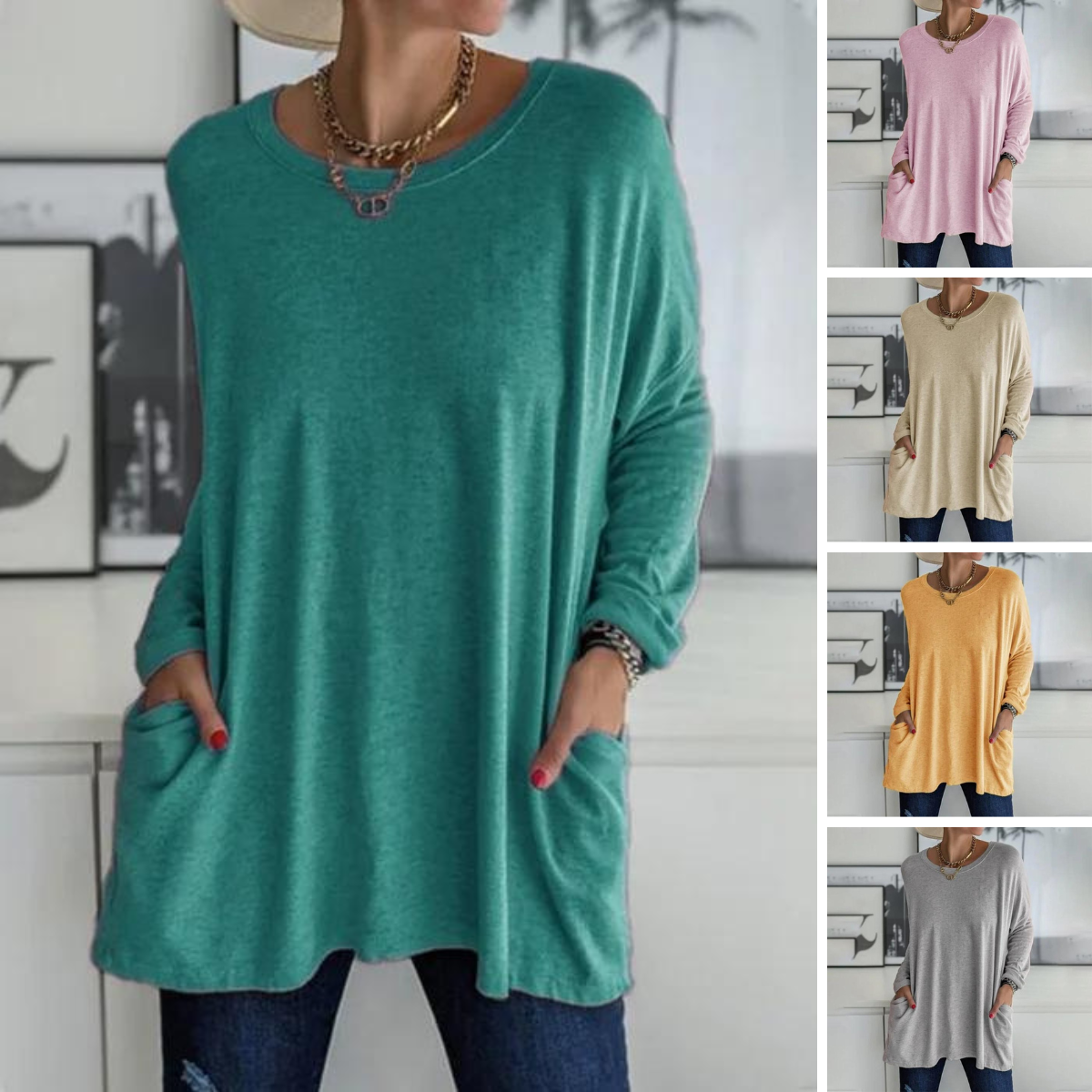 Vigga | Oversized Tunic with Front Pockets