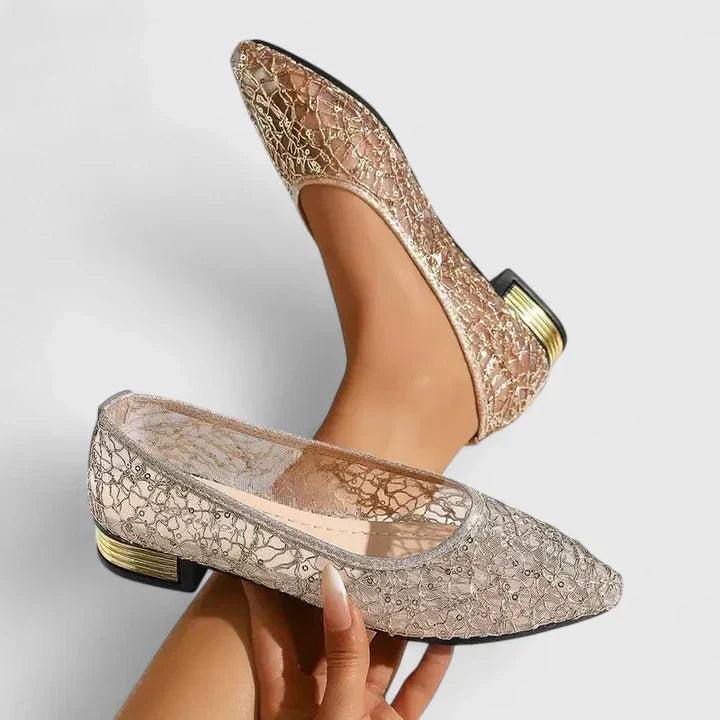 Marguer | Pointed-Toe Studded Ballet Flats