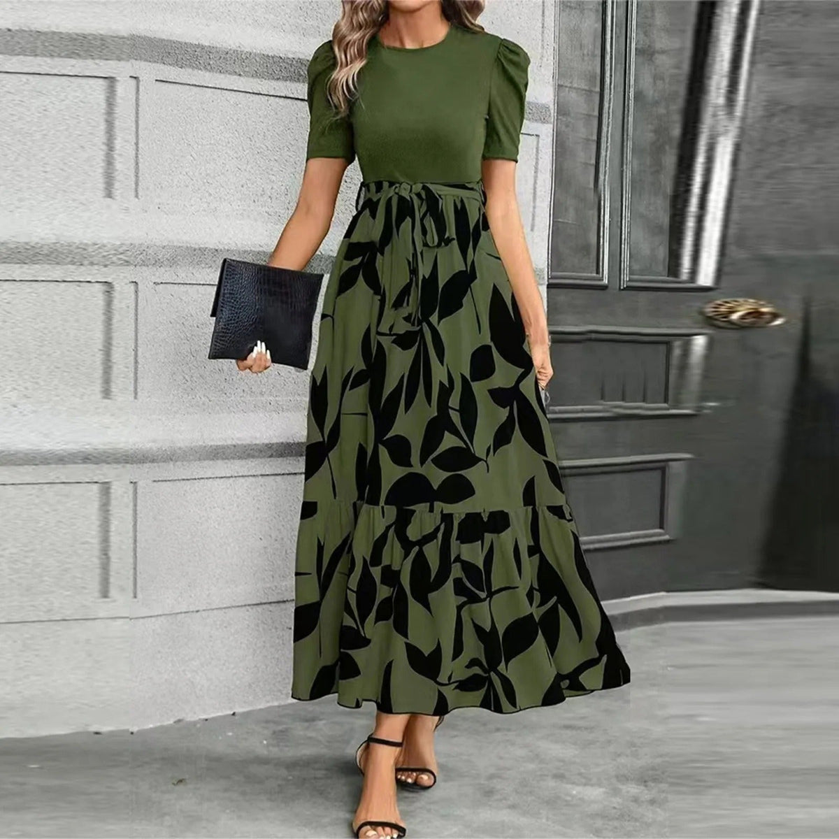 Floral maxi dress shown from another angle