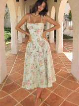 Albane | Floral Strap Midi Dress
